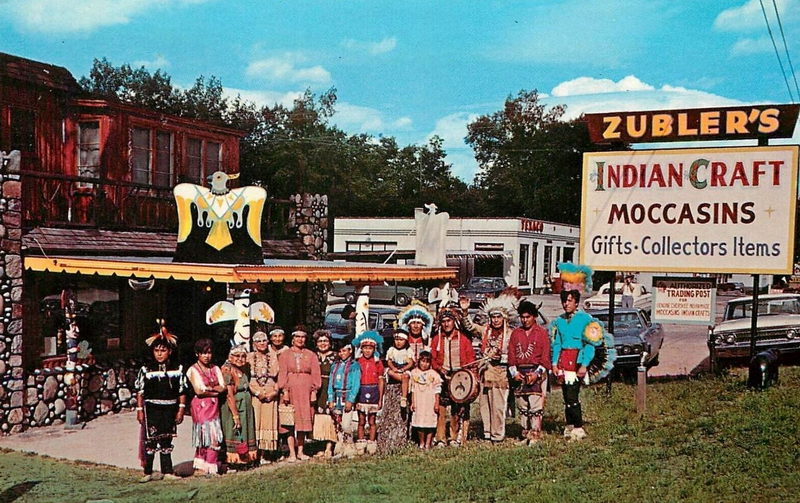 Zublers Indian Craft Shop - Vintage Postcard
